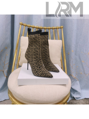 Balmain Knit Ankle Boots Beige/Black 2021 120405