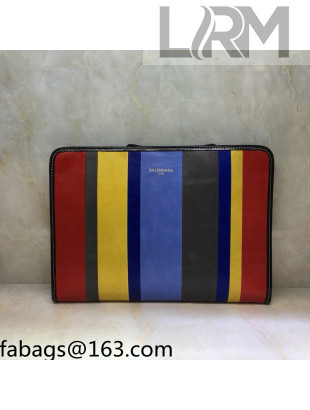 Balenciaga Striped Classic Pouch Multicolor 2021 03