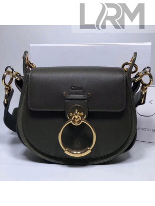 Chloe Small Tess Bag in Shiny & Suede Calfskin Deep Grey 2018