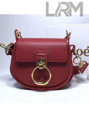 Chloe Small Tess Bag in Shiny & Suede Calfskin Red 2018