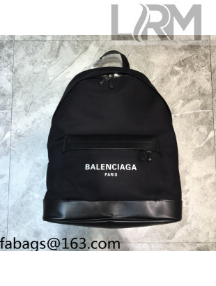 Balenciaga Navy Canvas Large Backpack Black 2021 10