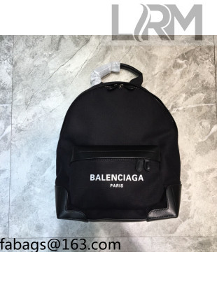 Balenciaga Navy Canvas Small Backpack Black 2021 12