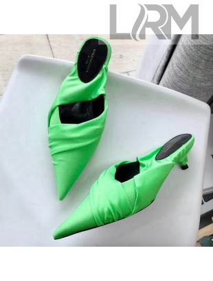 Balenciaga Satin Knife Mules Green 2019 