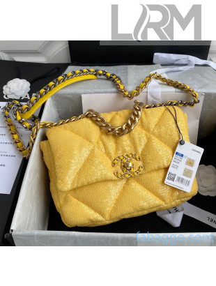 Chanel Sequins Chanel 19 Small Flap Bag AS1160 Yellow 2020