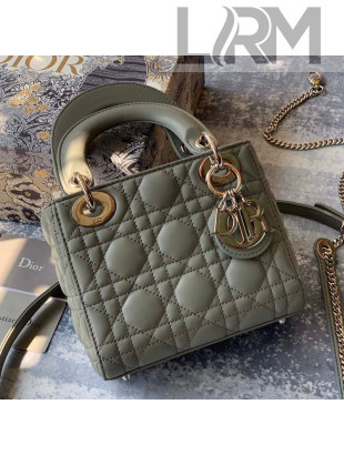 Dior Classic Lady Dior Lambskin Mini Bag Grey/Silver 2020