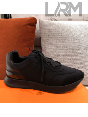 Hermes Patchwork Fabric Sneakers Black 2021 13 (For Women and Men)