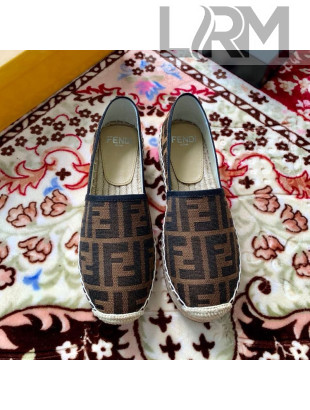 Fendi FF Canvas Flat Espadrilles Brown 2020