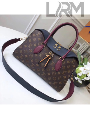 Louis Vuitton Monogram Canvas/Cafskin Tuileries Top Handle Bag M43439 Marine Bordeaux 2017