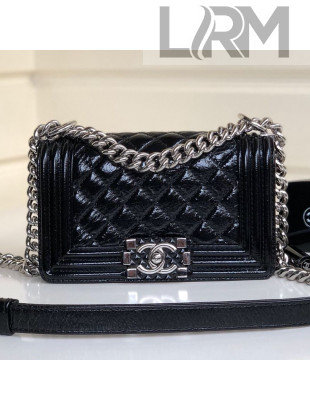 Chanel Vintage Quilted Leather Small Boy Flap Bag Black 2019