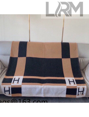 Hermes Cashmere Blanket 135x165cm Camel Brown 2021 21100787