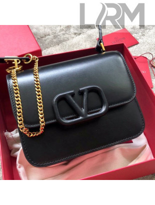 Valentino Small VSLING Smooth Calfskin Shoulder Bag Black 2019