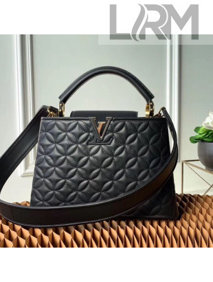 Louis Vuitton Capucines BB Monogram Flower Top Handle Bag M55360 Black 2019