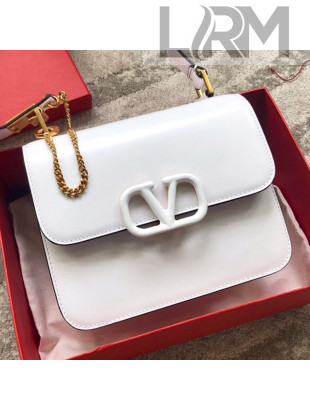 Valentino Large VSLING Smooth Calfskin Shoulder Bag White 2019