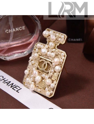 Chanel Pearl Crystal Charm Bottle Brooch AB4401 2020