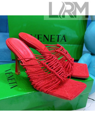 Bottega Veneta Stretch Strap Heel Sandals 9cm Red 2021