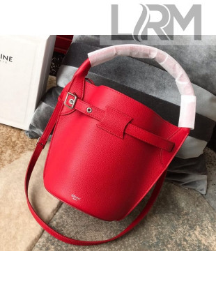 Celine Big Bag Nano Bucket Bag in Grained Calfskin Red 2019