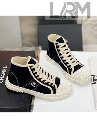 Chanel Vintage Canvas High-top Sneakers 21012501 Black 2021