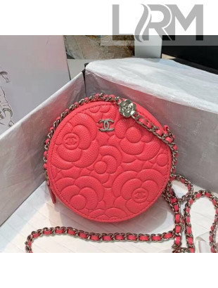 Chanel Camellia Grained Calfskin Clutch with Chain AP0118 Pink 2020