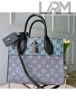 Louis Vuitton Monogram Pop City Steamer PM Top handle Bag M55469 Blue 2019