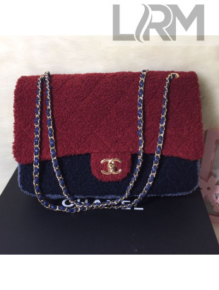 Chanel Shearling Sheepskin Medium Flap Bag A57737 Burgundy 2019