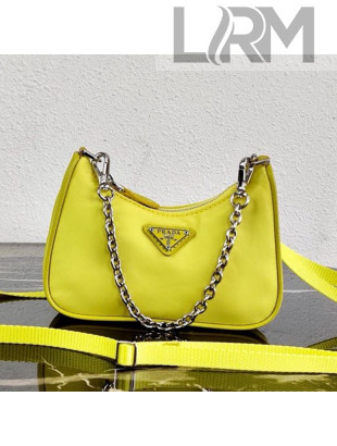 Prada Re-Edition Nylon Mini Shoulder Bag 1TT122 Yellow 2020