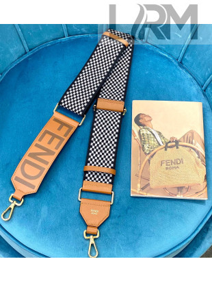 Fendi Strap You Check Ribbon Shoulder Strap Black 2020