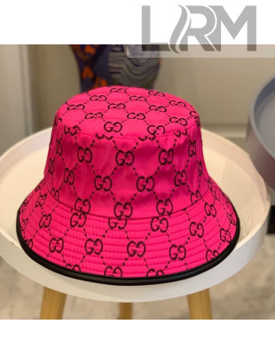 Gucci GG Multicolor Canvas Bucket Hat Hot Pink 2021