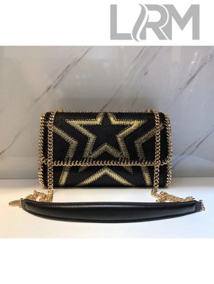 Stella McCartney Falabella Shaggy Deer Shoulder Bag With Gold Stars 2018