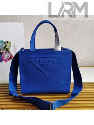 Prada Drill Fabric Tote Bag 1BG382 Blue 2021