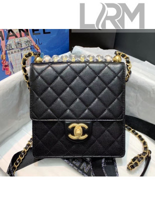 Chanel Acrylic Beads Goatskin Mini Flap Bag AS0584 Black/Gold 2020