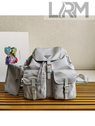 Prada Medium Nylon Backpack 1BZ811 Light Grey 2021