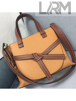 Loewe Gate Top Handle Small Bag in Grained and Smooth Calfskin Toffee/Brown 2018