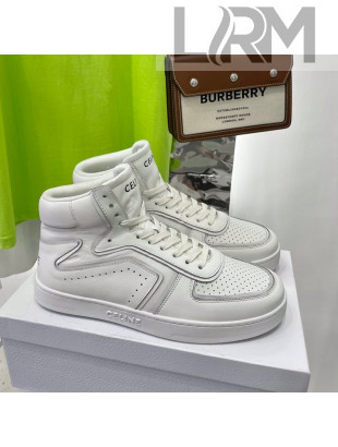 Celine Calfskin High Top Sneakers White 2022 031157