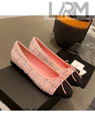 Chanel Tweed & Grosgrain Ballerinas Pink/Black 2021 112282