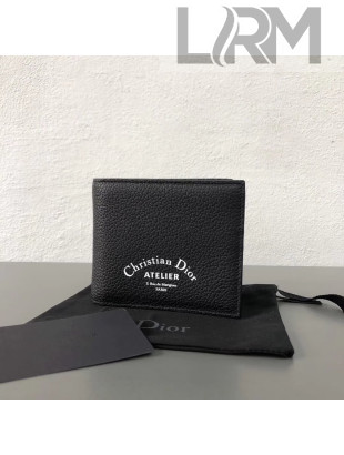 Dior Short Wallet in Black Grianed Calfskin Autumn 2018