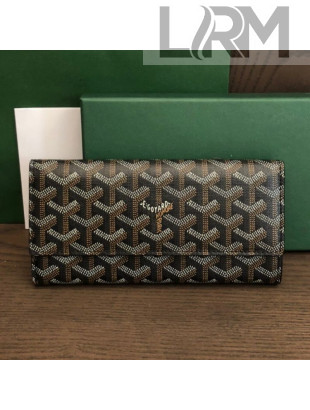 Goyard Long Flap Wallet Black 2021