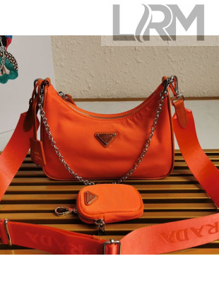 Prada Re-Edition 2005 Nylon Shoulder Bag 1BH204 Orange 2021 09