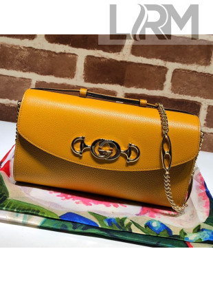 Gucci Zumi Grained Leather Small Shoulder Bag 572375 Yellow 2019