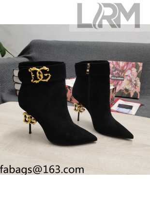 Dolce & Gabbana DG Suede Ankle Short Boots 10.5cm Black 2021 