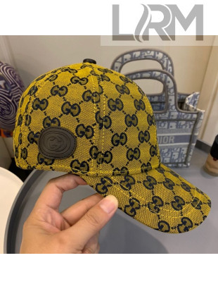 Gucci GG Multicolor Canvas Baseball Hat Yellow 2021