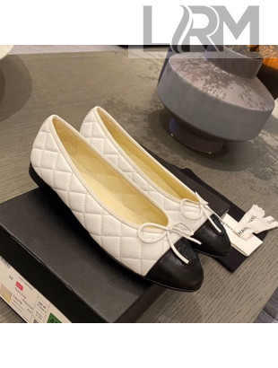 Chanel Quilted Leather Ballerinas White/Gold 2021 112293