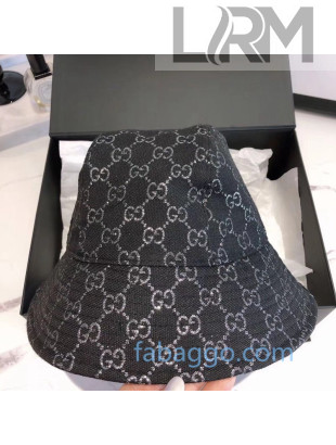 Gucci Silver GG Lamé Bucket Hat Black 2020