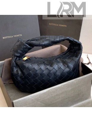 Bottega Veneta Mini BV Jodie Hobo Bag in Woven Lambskin Black 2020