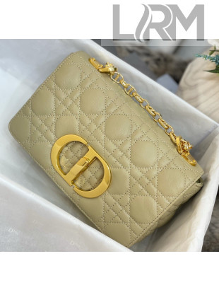 Dior Small Caro Chain Bag in Soft Cannage Calfskin Beige 2021