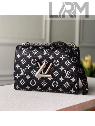 Louis Vuitton Twist MM Monogram Python Leather Bag N50282 Black 2019