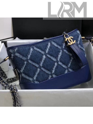 Chanel CHANEL'S GABRIELLE Small Hobo Bag In Denim & Calfskin A91810 Deep Blue 2020