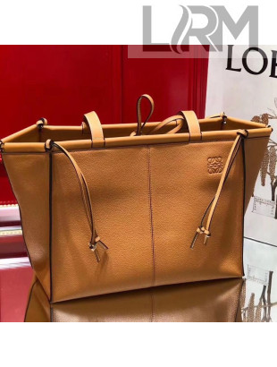 Loewe Cushion Tote Bag in Grained Calfskin Caramel Brown 2019