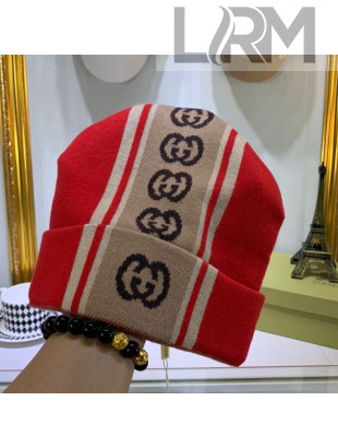 Gucci Cashmere GG Web Hat Red 2020