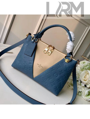 Louis Vuitton V Tote BB Monogram Empreinte Leather M44419 Blue 2019