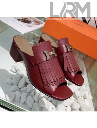 Hermes Alma Sandal With Fringe Burgundy 2020